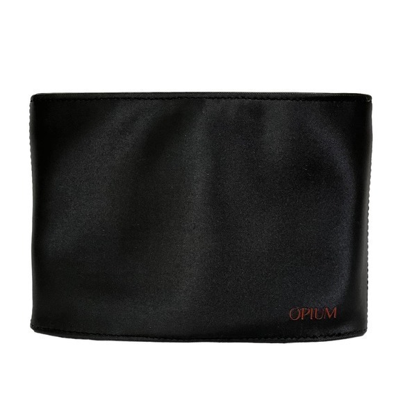 Yves Saint Laurent Handbags - Yves Saint Laurent YSL Opium Black Zip Pouch Cosmetic Bag Clutch Purse